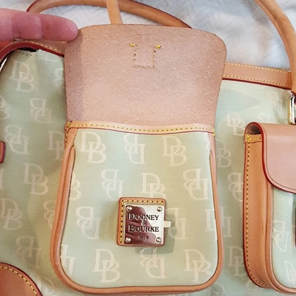 Vintage Dooney & Bourke Double Pocket Tote Bag Satchel Purse